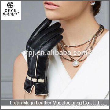 fashion sheep leather sheel women touch screen leather smart glove